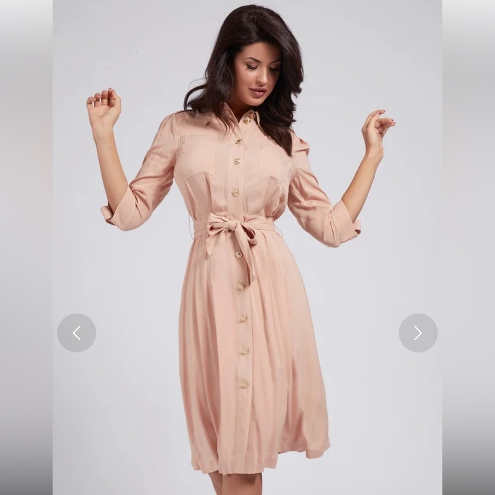 ✨ NWT Marciano by Guess Blush Shirt Dress - Size M✨ - Picture 16 of 16